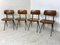 Vintage Industrial Metal and Wood Result Chairs by Friso Kramer for Ahrend De Cirkel, 1960s, Set of 4 7