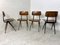 Vintage Industrial Metal and Wood Result Chairs by Friso Kramer for Ahrend De Cirkel, 1960s, Set of 4 2