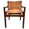 Natural Leather and Wood Chair, Italy, 1960s 1