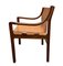 Natural Leather and Wood Chair, Italy, 1960s 3