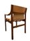 Natural Leather and Wood Chair, Italy, 1960s 4