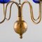 4-Candle Chandelier in Brass and Art Glass by Gunnar Ander for Ystad Metall 7