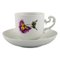 Antique Coffee Cup with Saucer in Hand-Painted Porcelain from Meissen, Set of 2 1