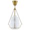 Scandinavian Modern Pendant in Brass and Glass, 1940s 1