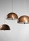 Danish Copper Pendant Lamps by Jo Hammerborg, Set of 3 3