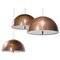 Danish Copper Pendant Lamps by Jo Hammerborg, Set of 3 1