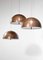 Danish Copper Pendant Lamps by Jo Hammerborg, Set of 3 6