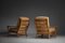 Solid Oak Armchairs by Guillerme et Chambron, Set of 2 3
