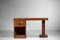 Brutalist Desk in Solid Oak by Charles Dudouyt 3