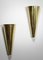 Modernist Curved Wall Sconces in Brass, Set of 2, Image 3