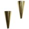 Modernist Curved Wall Sconces in Brass, Set of 2 1