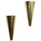 Modernist Curved Wall Sconces in Brass, Set of 2, Image 1