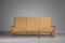 3-Seater Solid Oak Sofa by Guillerme et Chambron, 1960s, Image 4