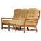 3-Seater Solid Oak Sofa by Guillerme et Chambron, 1960s, Image 1