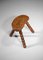 French Solid Oak Tripod Stool, 1950s, Image 12