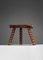 French Solid Oak Tripod Stool, 1950s, Image 13