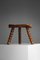 French Solid Oak Tripod Stool, 1950s, Image 3