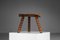 French Solid Oak Tripod Stool, 1950s, Image 2