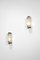 Small French Sconces in Frosted Curved Glass & Solid Brass, Set of 2, Image 6