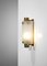 Small French Sconces in Frosted Curved Glass & Solid Brass, Set of 2, Image 3
