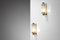 Small French Sconces in Frosted Curved Glass & Solid Brass, Set of 2, Image 4