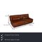 Franz Fertig Tema Brown Leather Sofa 2-Seater Function Sleeping Function 2