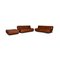 Tema Brown Leather Sofa Set from Franz Fertig, Set of 3 1