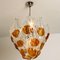 Lustre Murano en Verre Transparent Orange et Chrome de Mazzega, 1960s 14