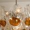 Lustre Murano en Verre Transparent Orange et Chrome de Mazzega, 1960s 4