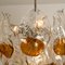 Murano Chandelier in Orange Clear Glass & Chrome from Mazzega, 1960s, Image 4