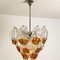 Lustre Murano en Verre Transparent Orange et Chrome de Mazzega, 1960s 9