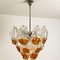 Murano Chandelier in Orange Clear Glass & Chrome from Mazzega, 1960s, Image 9
