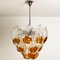Murano Chandelier in Orange Clear Glass & Chrome from Mazzega, 1960s, Image 11
