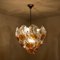 Murano Chandelier in Orange Clear Glass & Chrome from Mazzega, 1960s, Image 13