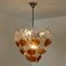 Murano Chandelier in Orange Clear Glass & Chrome from Mazzega, 1960s, Image 5