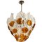 Murano Chandelier in Orange Clear Glass & Chrome from Mazzega, 1960s, Image 1