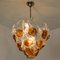 Murano Chandelier in Orange Clear Glass & Chrome from Mazzega, 1960s 3