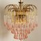 Lámparas de araña con cristal de Murano rosa al estilo de Venini, Italia, años 70. Juego de 2, Imagen 6