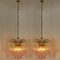 Chandeliers with Murano Pink Glass in the style of Venini, Italy, 1970s, Set of 2 8