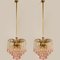 Lámparas de araña con cristal de Murano rosa al estilo de Venini, Italia, años 70. Juego de 2, Imagen 4