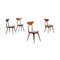 Beech, Mahogany & Fabric Dining Chairs, Italy, 1950s, Set of 2 1