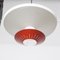 Red & White Wall or Ceiling Light by Louis Kalff for Philips 3