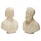 Marble Portrait Busts of Man and Woman, 19th Century, Set of 2 1