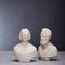 Marble Portrait Busts of Man and Woman, 19th Century, Set of 2 2