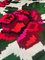 Romanian Handmade White Background, Pink & Red Floral Rug 9