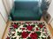 Romanian Handmade White Background, Pink & Red Floral Rug 10