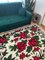 Romanian Handmade White Background, Pink & Red Floral Rug 3