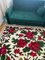 Romanian Handmade White Background, Pink & Red Floral Rug 4