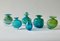 Turquoise Blue and Green Glass Vases from Mdina, 1960s, Set of 6, Image 4