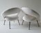 White Lounge Chairs, Germany, 1950s, Set of 2 6